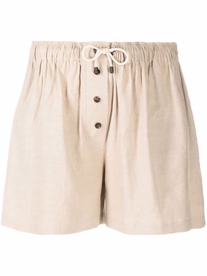 Brunello Cucinelli drawstring linen-blend bermuda shorts - Neutrals