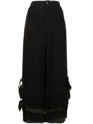 UNDERCOVER side ribbon detail trousers - Black