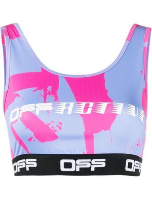 Off-White logo-print sports bra - Pink