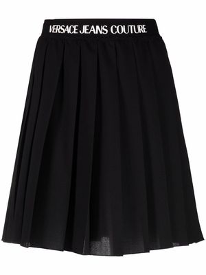 Versace Jeans Couture logo pleated skirt - Black