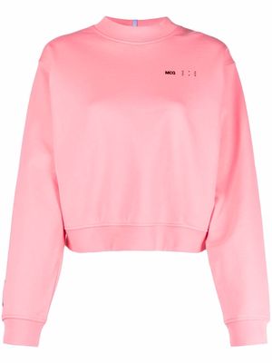MCQ logo-print cropped sweatshirt - Pink