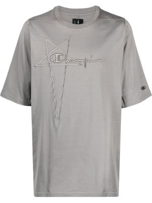 Rick Owens X Champion logo-embroidered T-shirt - Grey