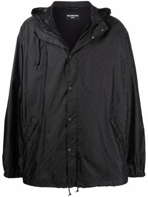 Balenciaga logo-print rain jacket - Black