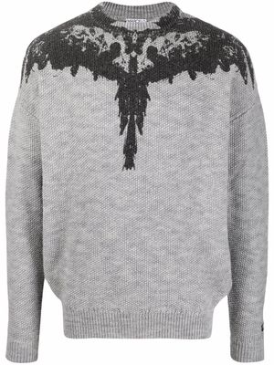 Marcelo Burlon County of Milan Tempera Wings print jumper - Grey