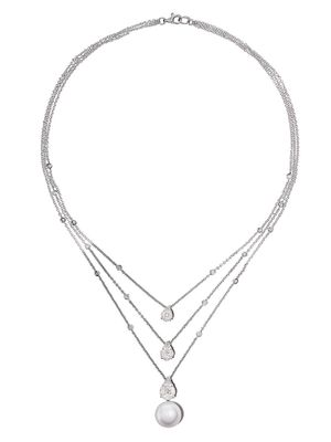 Yoko London 18kt white gold Starlight south sea pearl and diamond necklace - Silver