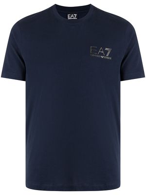 Ea7 Emporio Armani logo-print cotton T-shirt - Blue