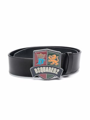 Dsquared2 Kids logo-buckle leather belt - Black