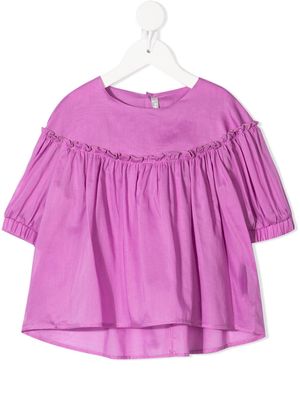 Il Gufo ruched-detail cotton blouse - Pink