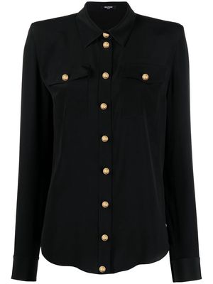 Balmain Georgette silk shirt - Black