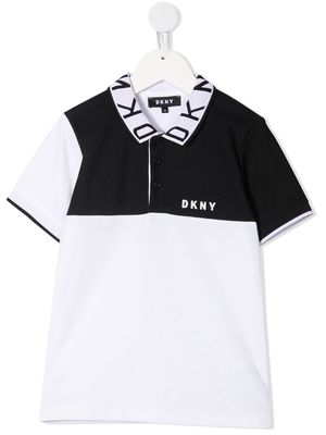 Dkny Kids colour-block polo shirt - White