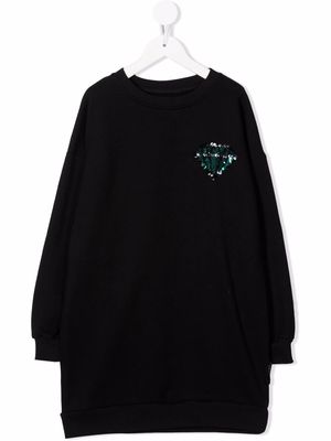 Andorine sequin-embroidered sweater dress - Black