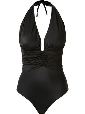 Brigitte deep v-neck swimsuit - Black