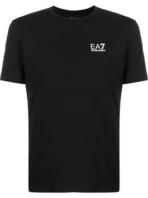 Ea7 Emporio Armani logo print crew neck T-shirt - Black