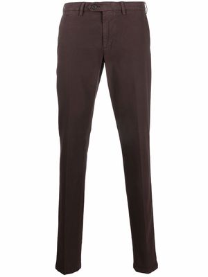 Canali slim-cut trousers - Brown