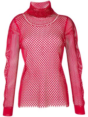 Issey Miyake Pre-Owned Pleats Please turtleneck top - Red