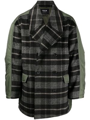 FIVE CM double-breasted panelled coat - Black