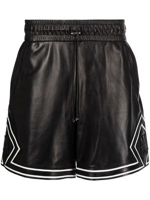 AMIRI appliqué-logo leather shorts - Black