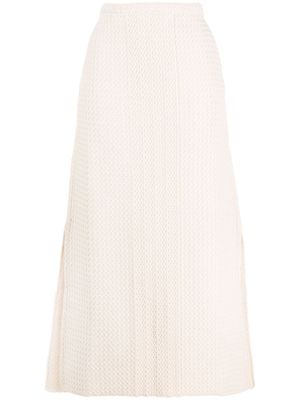 Jil Sander zig-zag knit A-line skirt - Neutrals
