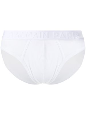Balmain logo waistband briefs - White