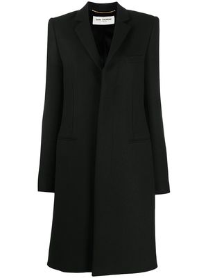 Saint Laurent single breasted mid-length coat - Black