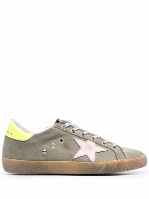 Golden Goose star-patch lace-up sneakers - Green