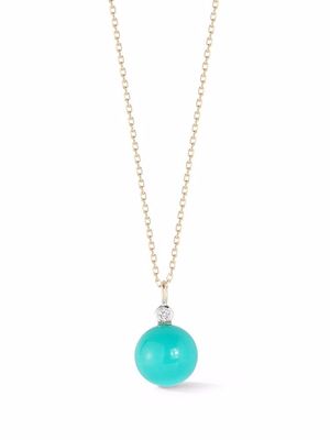 Mateo 14kt yellow gold Dot turquoise and diamond necklace - Silver