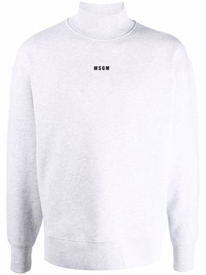 MSGM logo-print mock-neck sweatshirt - Grey