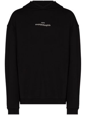 Maison Margiela Upside Down logo-print hoodie - Black