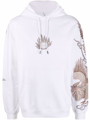 Maharishi pearl dragon hoodie - White
