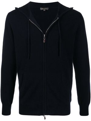 N.Peal zipped cashmere hoodie - Blue