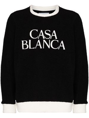 Casablanca embroidered logo terry cloth sweatshirt - Black