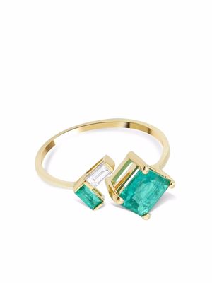 Gfg Jewellery 18kt yellow gold Artisia emerald diamond open ring