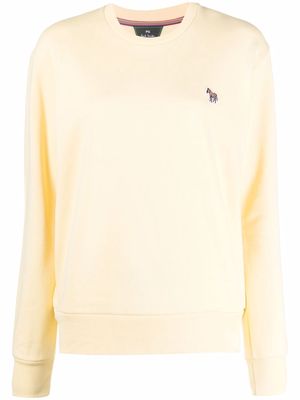 PS Paul Smith Zebra logo-embroidered organic-cotton sweatshirt - Yellow