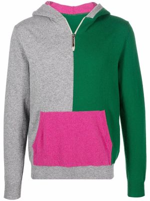 Mackintosh colour-block knitted hoodie - Green