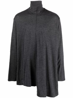 Yohji Yamamoto asymmetric roll-neck wool jumper - Grey
