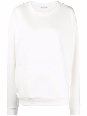 12 STOREEZ draped sleeve sweatshirt - White