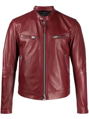 TOM FORD leather biker jacket - Red