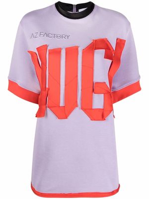 AZ FACTORY Hug-detail boxy T-shirt - Purple