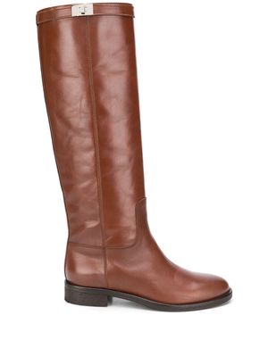 Via Roma 15 knee-high leather boots - Brown