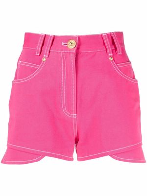 Balmain high-waisted denim shorts - Pink