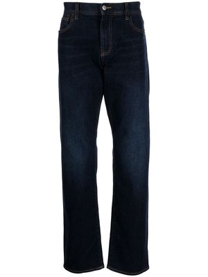 Armani Exchange logo patch straight-leg jeans - Blue