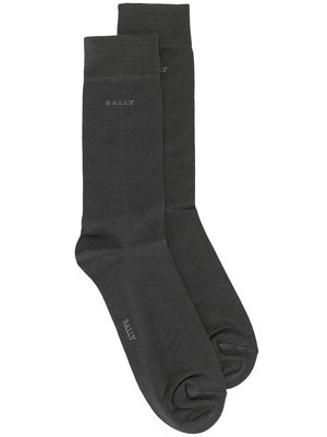 Bally logo intarsia cotton socks - Grey