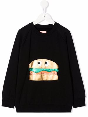WAUW CAPOW by BANGBANG metallic burger-patch sweatshirt - Black