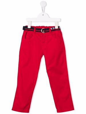 Lapin House belted straight chinos - Red