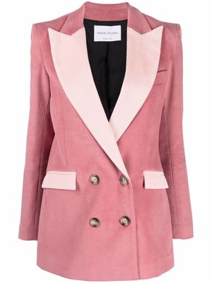 Hebe Studio double-breasted two-tone blazer - Pink
