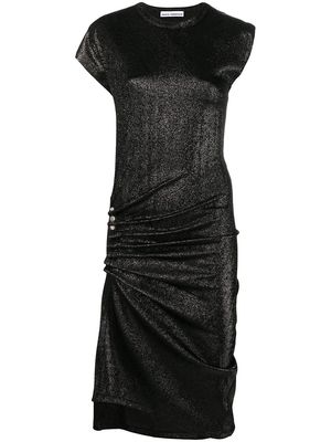 Paco Rabanne Lurex jersey draped dress - Black