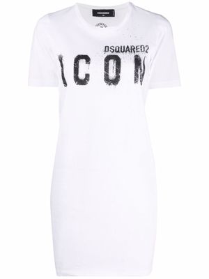 Dsquared2 Icon printed mini T-shirt dress - White