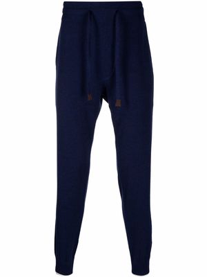 Fedeli drawstring-waist cashmere track pants - Blue