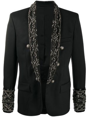 Balmain embroidery double-breasted blazer - Black