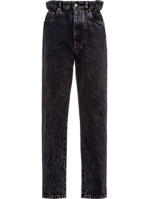 Miu Miu high-rise paperbag-waist straight-leg jeans - Black